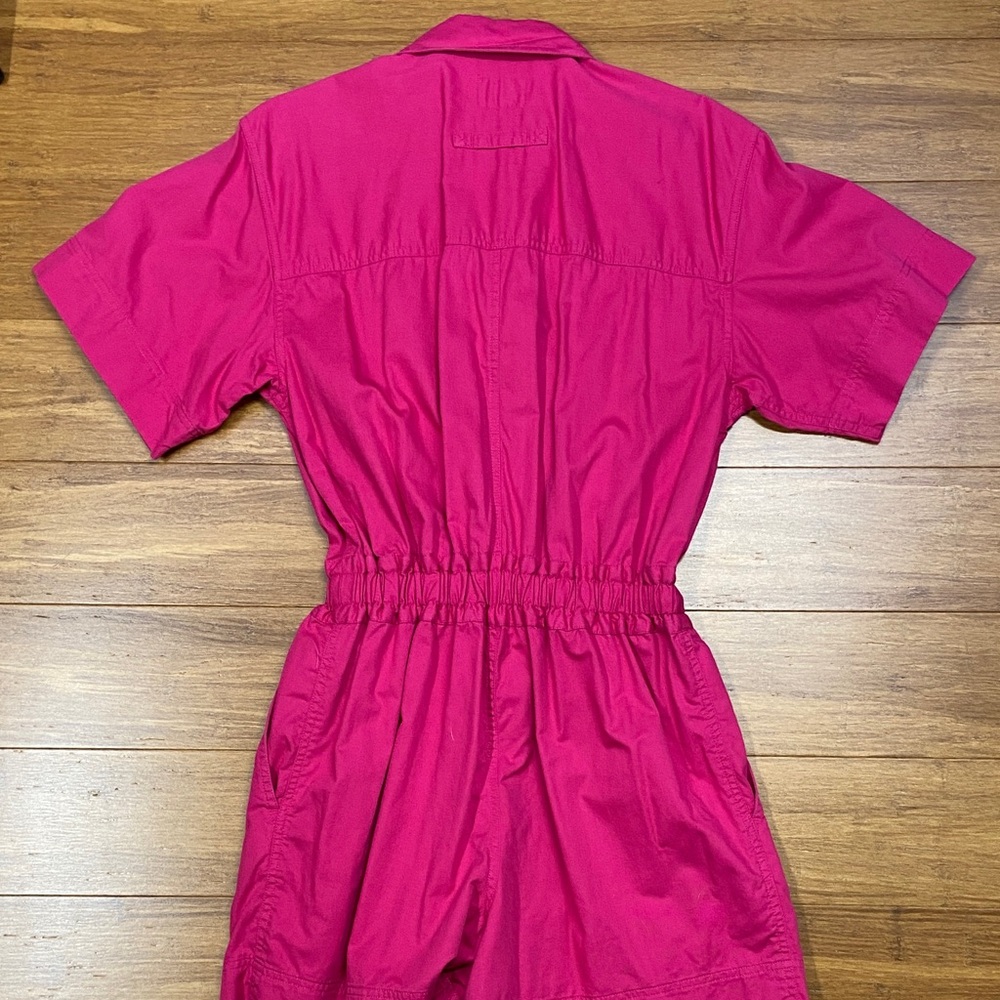 Vintage 80’s/90’s Lizwear 100% Cotton Vibrant Pink Button-Up Romper size M - Picture 5 of 6